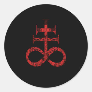 Satanisch voor Satanist Occult Leviathan Cross Bap Ronde Sticker