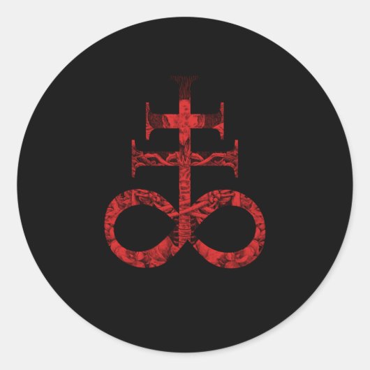 Satanisch voor Satanist Occult Leviathan Cross Bap Ronde Sticker (Voorkant)