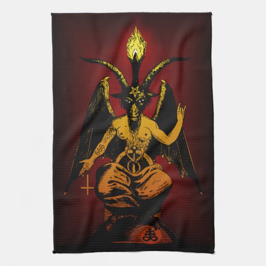 Satanische geit 16x24 op kleding theedoek (Verticaal)