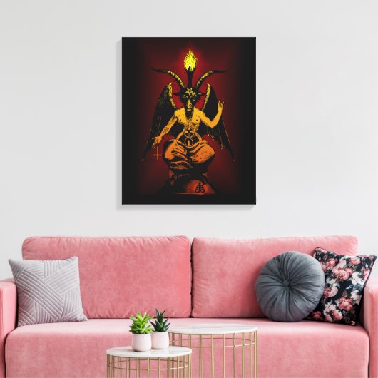 Satanische Geit op Uitgerekt Canvas (Insitu (Woonkamer))