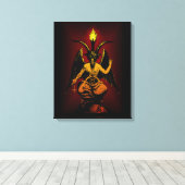 Satanische Geit op Uitgerekt Canvas (Insitu (Houten vloer))