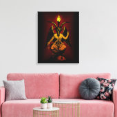 Satanische Geit op Uitgerekt Canvas Afdruk (Insitu (Woonkamer))