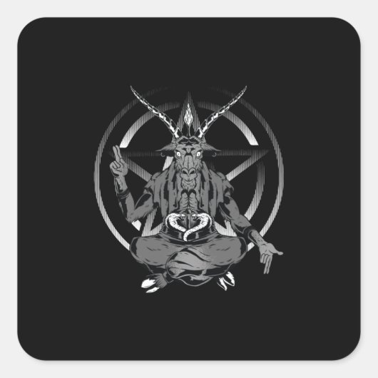 Satanische geit vierkante sticker (Voorkant)