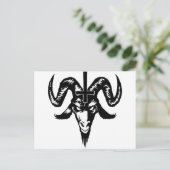 Satanische geitenkop met kruis (zwart) briefkaart (Staand voorkant)