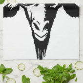 Satanische geitenkop met kruis (zwart) theedoek (Gevouwen)