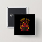 Satanische geitenpremie vierkante button 5,1 cm (Voorkant /achterkant)
