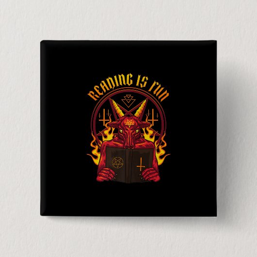 Satanische geitenpremie vierkante button 5,1 cm (Voorkant)