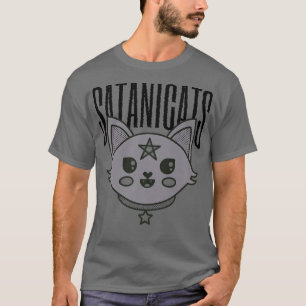 Satanische kat Cartoon Mystical Magic Night Hallow T-shirt