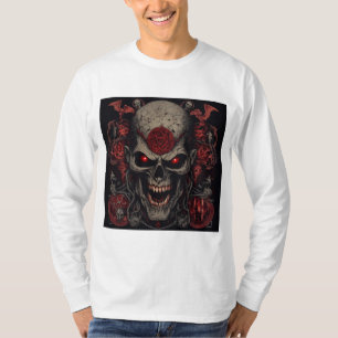 Satanische symbolen, boze zombie gezicht, vreemd,  t-shirt