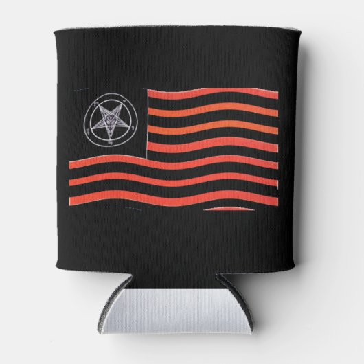 Satanische vlag blikjeskoeler (Voorkant)