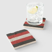 Satanische vlag (Satanisme) Stenen Onderzetter (Zijkant)