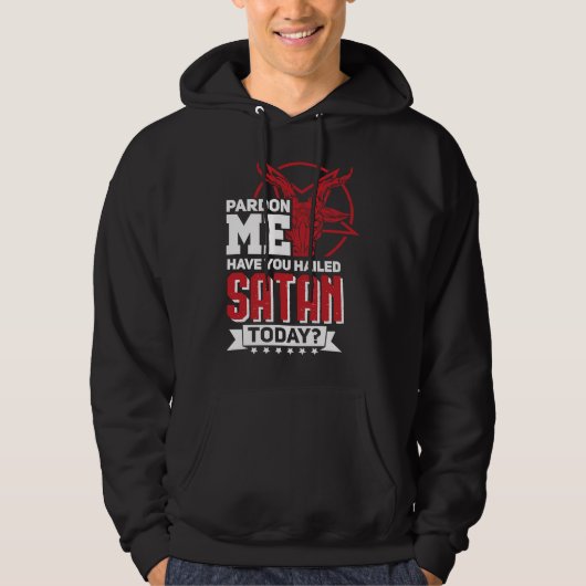 Satanisme Goth Hail Satan Vergeving Hoodie (Voorkant)