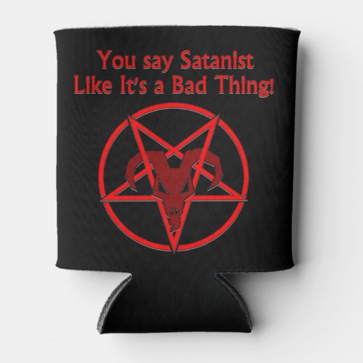 Satanist Bad Ding Donk Humor Goat Pentacle Blikjeskoeler (Voorkant)