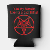 Satanist Bad Ding Donk Humor Goat Pentacle Blikjeskoeler (Achterkant)