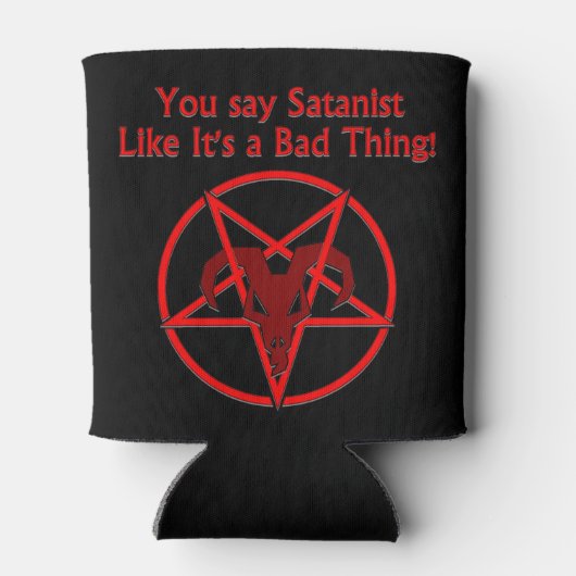 Satanist Bad Ding Donk Humor Goat Pentacle Blikjeskoeler (Achterkant)