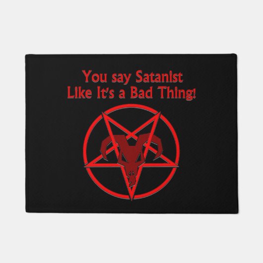 Satanist Bad Ding Donk Humor Goat Pentacle Deurmat (Voorkant)