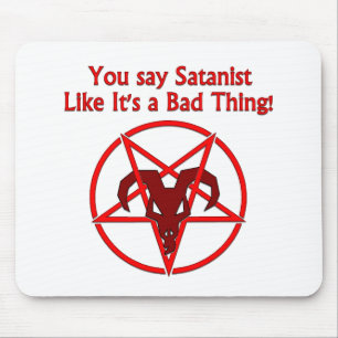 Satanist Bad Ding Donk Humor Goat Pentacle Muismat