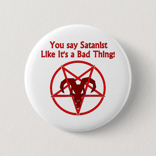 Satanist Bad Ding Donk Humor Goat Pentacle Ronde Button 5,7 Cm (Voorkant)