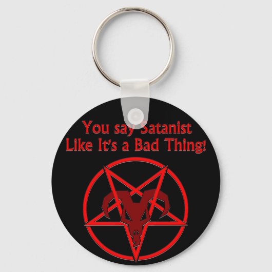 Satanist Bad Ding Donk Humor Goat Pentacle Sleutelhanger (Voorkant)