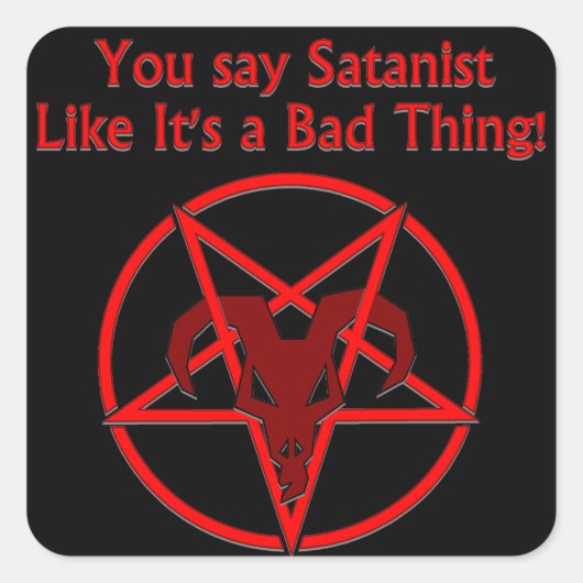Satanist Bad Ding Donk Humor Goat Pentacle Vierkante Sticker (Voorkant)