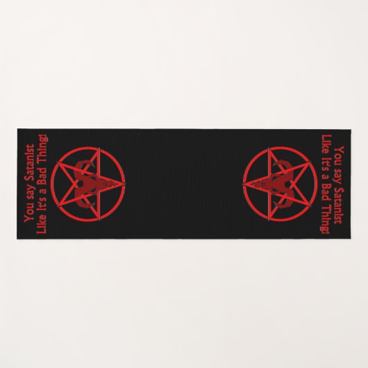 Satanist Bad Ding Donk Humor Goat Pentacle Yogamat (Voorkant (horizontaal))