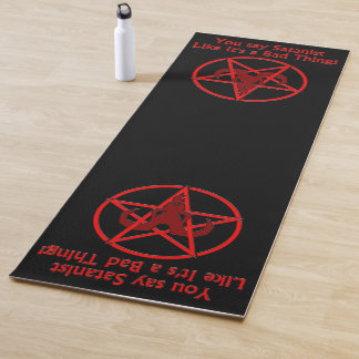 Satanist Bad Ding Donk Humor Goat Pentacle Yogamat
