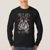 Satanist Baphomet 666 Satanism God Is Busy Can I H T-shirt (Voorkant)