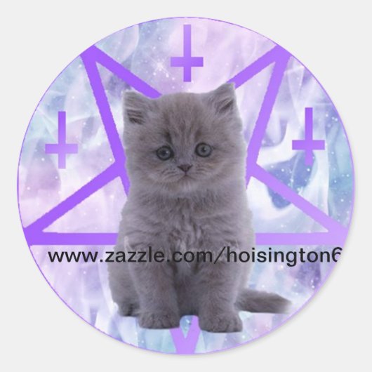 Satanistisch kat voor Hoisington6 Ronde Sticker (Voorkant)