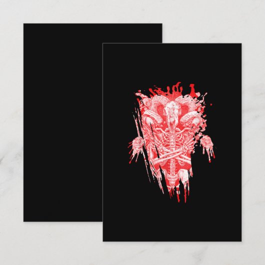 Satankrak alle hailgeit satanthuis RSVP kaartje (Voorkant / Achterkant)