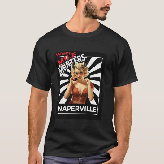Satan's MILF Jagers van NAPERVILLE Retro Devil Roc T-shirt (Voorkant)