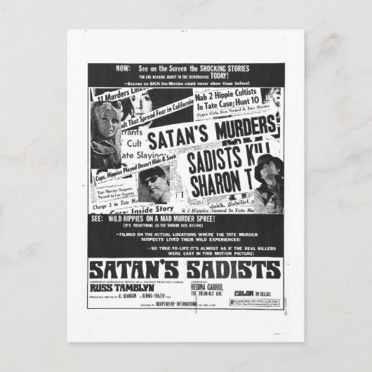 SATAN'S SADISTS BRIEFKAART (Voorkant)