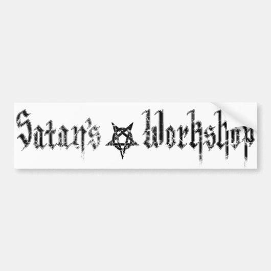 Satans workshop bumpersticker (Voorkant)