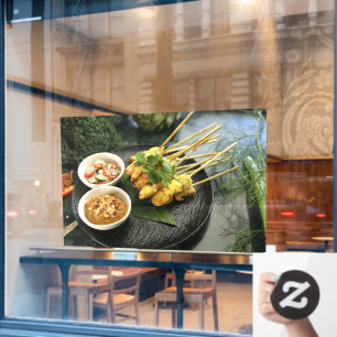 Satay Kip Pindasaus Thais Eten Thaise Snack Raamsticker