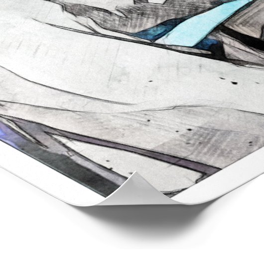 Satay Seller - Aquarel Art Print (Hoek)