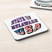 Sate van Delaware Afbeelding en Vlagtekst VS Bier Onderzetter (Linkerzijde)