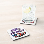 Sate van Delaware Afbeelding en Vlagtekst VS Bier Onderzetter (Rechterzijde)