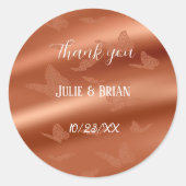 Sateen en Lace Butterflies Terra Cotta Sticker (Voorkant)