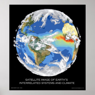 Satelliet Afbeelding Earth's Systems en Climate Poster