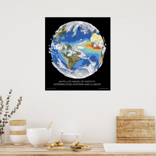 Satelliet Afbeelding Earth's Systems en Climate Poster (Keuken)