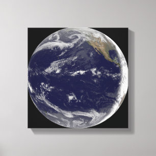 Satelliet-afbeelding van Aarde 2 Canvas Afdruk