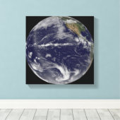 Satelliet-afbeelding van de aarde canvas afdruk (Insitu (Houten vloer))