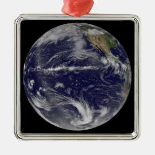 Satelliet-afbeelding van de aarde metalen ornament
