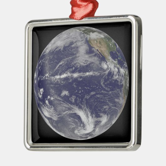 Satelliet-afbeelding van de aarde metalen ornament (Links)