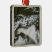 Satelliet-afbeelding van de bergketen van de Alpen Metalen Ornament (Rechts)