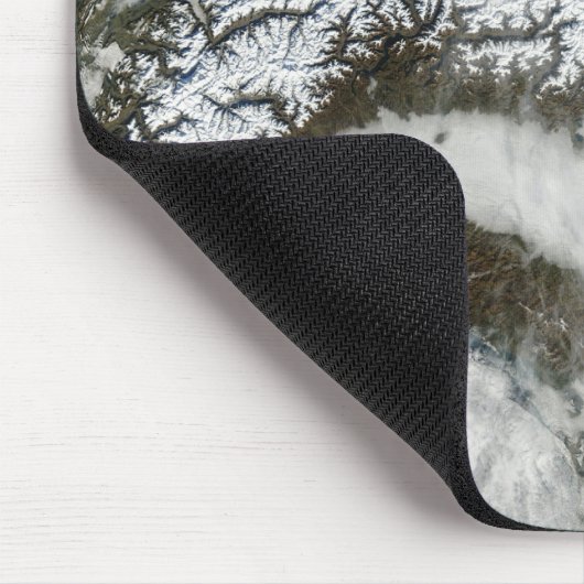 Satelliet-afbeelding van de bergketen van de Alpen Muismat (Hoek)