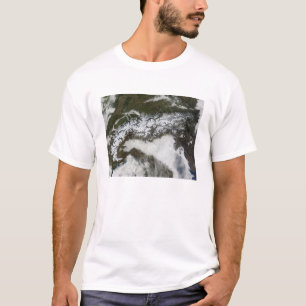 Satelliet-afbeelding van de bergketen van de Alpen T-shirt