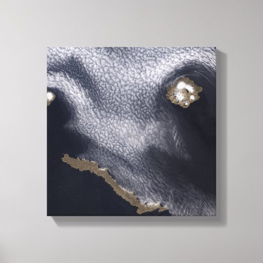Satelliet-afbeelding van het eiland Semisopochnoi Canvas Afdruk (Voorkant)