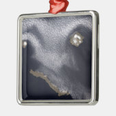 Satelliet-afbeelding van het eiland Semisopochnoi Metalen Ornament (Links)