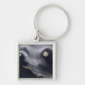 Satelliet-afbeelding van het eiland Semisopochnoi Sleutelhanger (Voorkant)