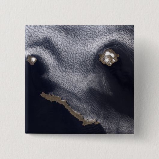 Satelliet-afbeelding van het eiland Semisopochnoi Vierkante Button 5,1 Cm (Voorkant)